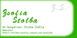 zsofia stolba business card